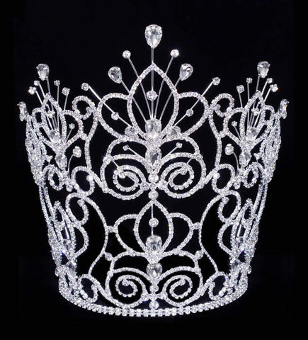 #16111xs - Maus Spray Crown - Crystal - 10" Tiaras & Crowns over 6" Rhinestone Jewelry Corporation