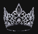 #16452 - Pageant Prime Adjustable Crown - 7.5" Tiaras & Crowns over 6" Rhinestone Jewelry Corporation