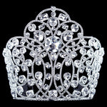 #16597 - Blinged Concierto Swirl Crown - 8" Tiaras & Crowns over 6" Rhinestone Jewelry Corporation