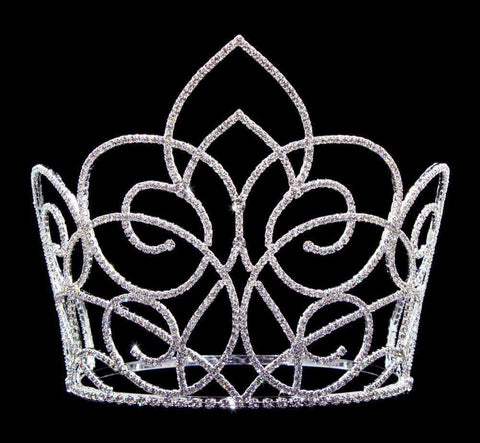 #16654 - Butterfly Gate Adjustable Crown - 7" Tall Tiaras & Crowns over 6" Rhinestone Jewelry Corporation