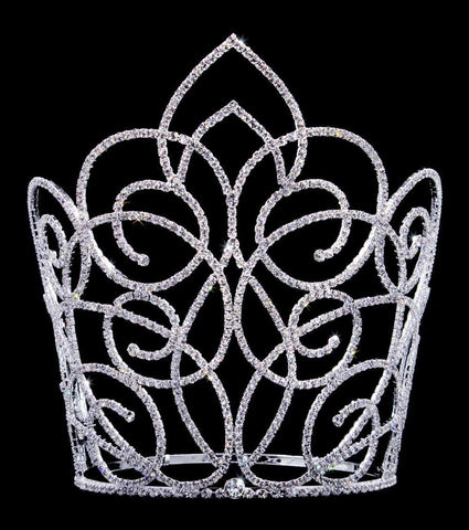 #16655 - Butterfly Gate Adjustable Crown - 9" Tall Tiaras & Crowns over 6" Rhinestone Jewelry Corporation