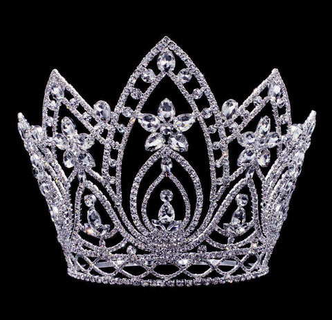 #16659 Pear Blossom Adjustable Crown - 8" Tiaras & Crowns over 6" Rhinestone Jewelry Corporation