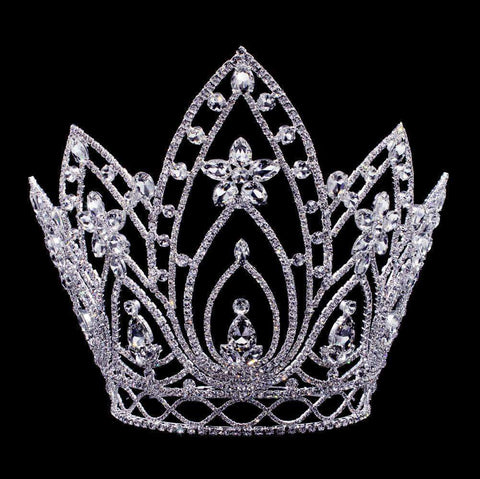 #16660 Pear Blossom Adjustable Crown - 10" Tiaras & Crowns over 6" Rhinestone Jewelry Corporation