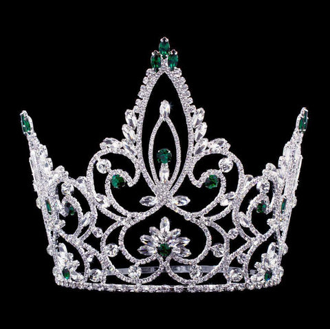 #16883 - Forestry Pageant Prime Adjustable Crown - 7.5" Tiaras & Crowns over 6" Rhinestone Jewelry Corporation
