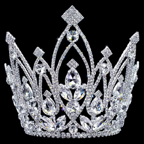 #17206 - Extreme Sparkle Tiara with Combs - 7" Tiaras & Crowns over 6" Rhinestone Jewelry Corporation
