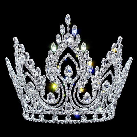 #17244 Fire in the Sky Tiara - 7" Tall with Combs Tiaras & Crowns over 6" Rhinestone Jewelry Corporation