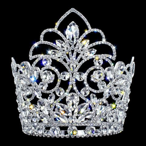 #17329 - Island Princess Adjustable Crown - 7" Tiaras & Crowns over 6" Rhinestone Jewelry Corporation