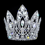 #17345 - The Magnificent Marquis (Narrow) Adjustable Crown - 7" Tiaras & Crowns over 6" Rhinestone Jewelry Corporation