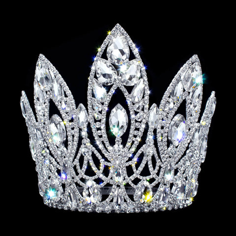 #17345 - The Magnificent Marquis (Narrow) Adjustable Pageant Crown - 7" Tiaras & Crowns over 6" Rhinestone Jewelry Corporation