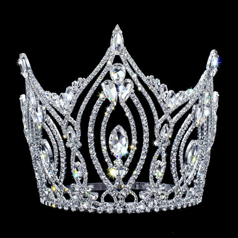 #17356 – The Alexandra Adjustable Crown - 6.75” Tiaras & Crowns over 6" Rhinestone Jewelry Corporation