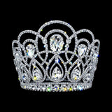 #17359 - The Helena Adjustable Crown - 6" Tall Tiaras & Crowns over 6" Rhinestone Jewelry Corporation