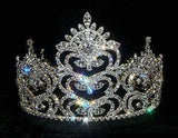 #11755 Pageant Prize Large Crown - 4.5" Tiaras & Crowns up to 6" Rhinestone Jewelry Corporation