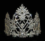 #12539 Navette Crowned Heart Tiara Tiaras & Crowns up to 6" Rhinestone Jewelry Corporation