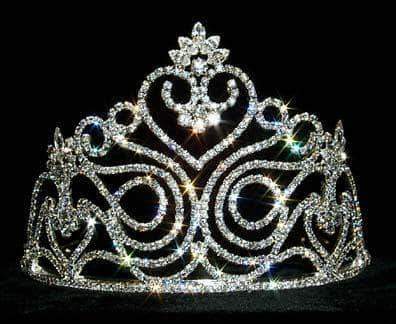 #12547 Swirling Heart Tiara Tiaras & Crowns up to 6" Rhinestone Jewelry Corporation