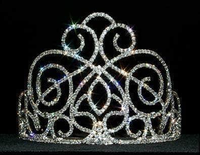 #12555 Victorian Class Tiara - 4.25" Tiaras & Crowns up to 6" Rhinestone Jewelry Corporation