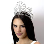 #12739 - Water in Lotus Crown Tiaras & Crowns up to 6" Rhinestone Jewelry Corporation