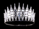 #15741 - Large Rivoli Burst Adjustable Crown - 5" tall Tiaras & Crowns up to 6" Rhinestone Jewelry Corporation