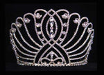 #16044 4.5" Intersecting Scroll Tiara Tiaras & Crowns up to 6" Rhinestone Jewelry Corporation