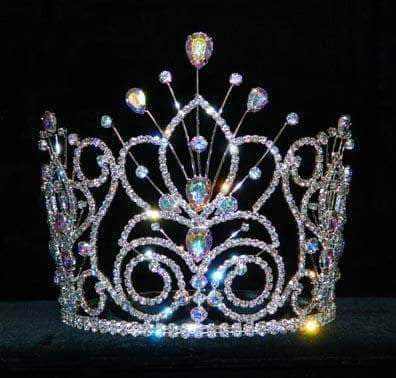 #16109 - Maus Spray Crown - AB Silver- 6" Tiaras & Crowns up to 6" Rhinestone Jewelry Corporation