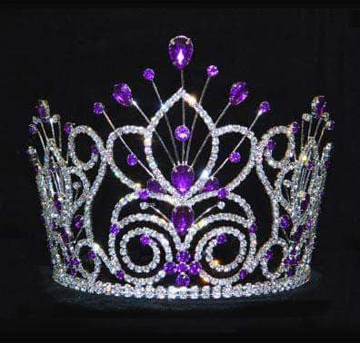 #16109 - Maus Spray Crown - Amethyst- 6" Tiaras & Crowns up to 6" Rhinestone Jewelry Corporation