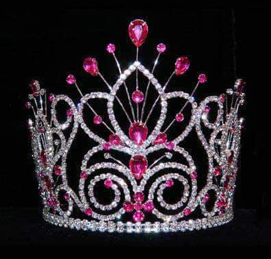 #16109 - Maus Spray Crown - Fuchsia- 6" Tiaras & Crowns up to 6" Rhinestone Jewelry Corporation