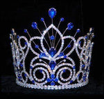 #16109 - Maus Spray Crown - Sapphire- 6" Tiaras & Crowns up to 6" Rhinestone Jewelry Corporation