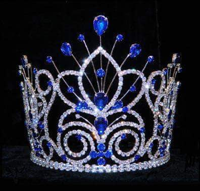 #16109 - Maus Spray Crown - Sapphire- 6" Tiaras & Crowns up to 6" Rhinestone Jewelry Corporation