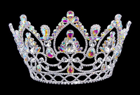 #16327abs - AB Arch Tiara with Combs 5.75" Tiaras & Crowns up to 6" Rhinestone Jewelry Corporation