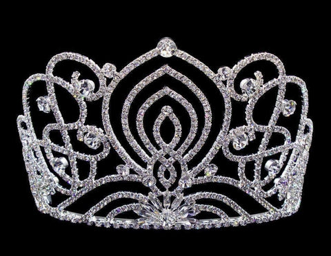 #16443 - Living Orchid Tiara - 5" Tiaras & Crowns up to 6" Rhinestone Jewelry Corporation