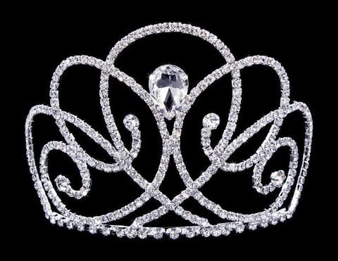 #16746 - Fresh Breeze Tiara with Combs - 4" Tiaras & Crowns up to 6" Rhinestone Jewelry Corporation
