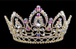 #16779abg - AB Arch Tiara with Combs Gold Plated- 4.75" Tiaras & Crowns up to 6" Rhinestone Jewelry Corporation