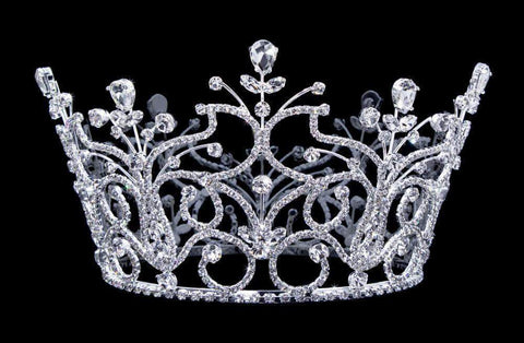 #16794 Iron Gate Bucket Crown Tiaras & Crowns up to 6" Rhinestone Jewelry Corporation