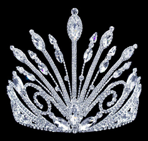 #17045 - Peacock Tiara with Combs - 6" Tiaras & Crowns up to 6" Rhinestone Jewelry Corporation
