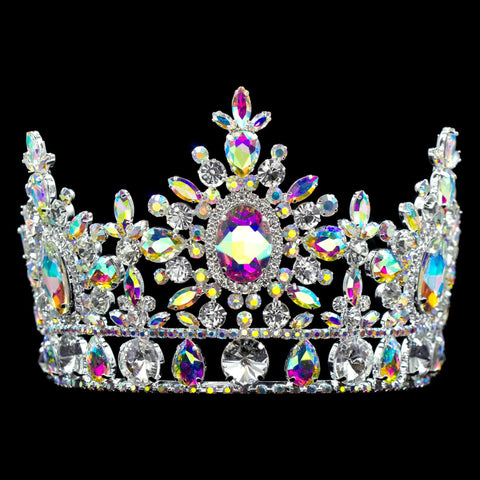 #17135abs AB Snowflake Tiara with Combs 4.5" Tiaras & Crowns up to 6" Rhinestone Jewelry Corporation
