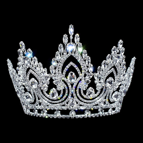 #17243 Fire in the Sky Tiara - 6" Tall with Combs Tiaras & Crowns up to 6" Rhinestone Jewelry Corporation