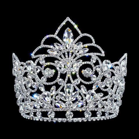 #17278- Island Princess Tiara with Combs - 5.75" Tiaras & Crowns up to 6" Rhinestone Jewelry Corporation