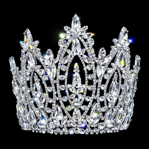 #17323 - Celestial Queen Tiara with Combs - 6" Tiaras & Crowns up to 6" Rhinestone Jewelry Corporation