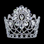 #17326- Majestic Magnolia Tiara with Combs - 6.5" Tall Tiaras & Crowns over 6" Rhinestone Jewelry Corporation