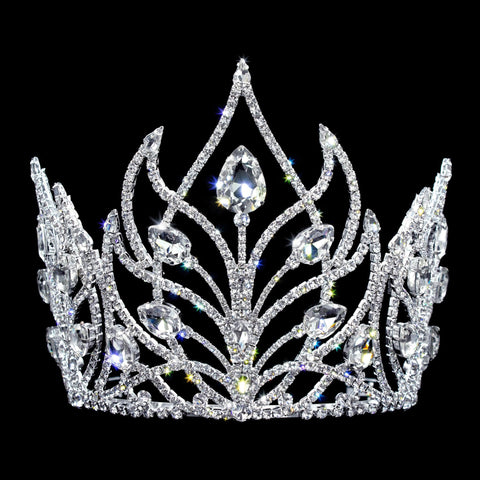 #17330 - Rising Phoenix Tiara with Combs - Approximately 5.5" Tall Tiaras & Crowns up to 6" Rhinestone Jewelry Corporation
