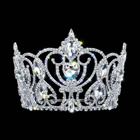 #17342 - Magical Hearts Adjustable Crown - 5.25" Tall Tiaras & Crowns up to 6" Rhinestone Jewelry Corporation