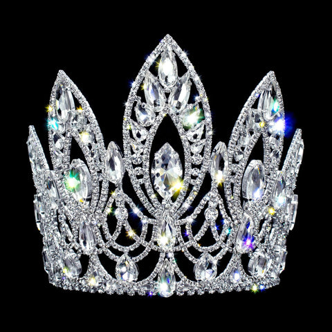 #17344 - The Magnificent Marquis with Combs - 5.75" Tiaras & Crowns up to 6" Rhinestone Jewelry Corporation