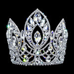 #17346 - The Magnificent Marquis Wide 5.5” Tiara with Combs Tiaras & Crowns up to 6" Rhinestone Jewelry Corporation
