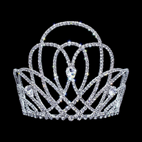 #17369 Pretty Pears Tiara with Combs 5" Tiaras & Crowns up to 6" Rhinestone Jewelry Corporation