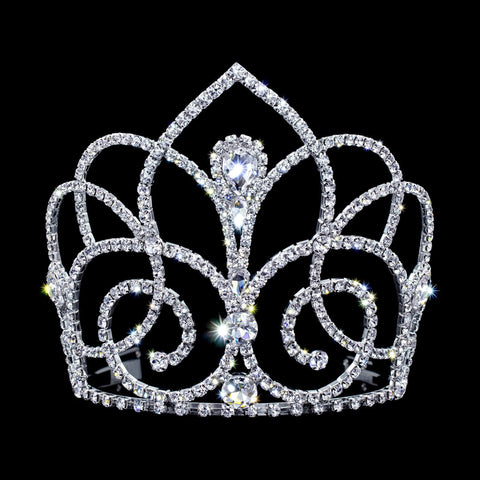 #17370 - The Sophia Tiara with Combs - 5.5" Tiaras & Crowns up to 6" Rhinestone Jewelry Corporation