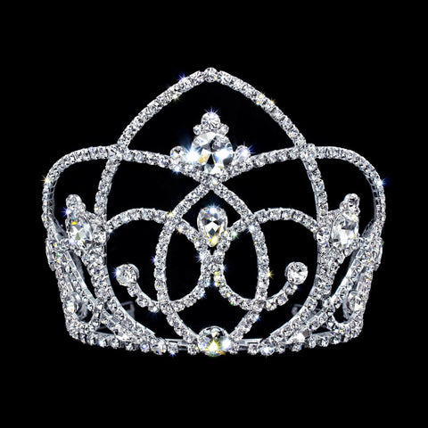 #17371 - Fortuna Tiara with Combs - 5" Tiaras & Crowns up to 6" Rhinestone Jewelry Corporation