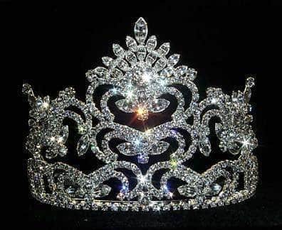 Large Pageant Prize Tiara #8704 Tiaras & Crowns up to 6" Rhinestone Jewelry Corporation