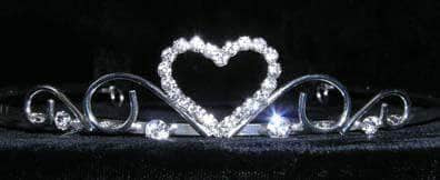 #14687 - Sweet Heart Wire Tiara Tiaras up to 1" Rhinestone Jewelry Corporation