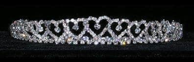 #15157 - Princess Heart Bridal Tiara Tiaras up to 1" Rhinestone Jewelry Corporation