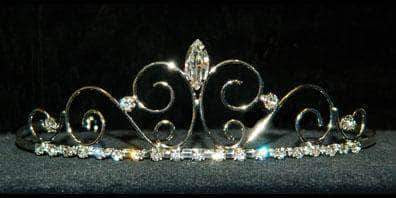 #16181 - Wire Kelpie Princess Tiara with rings Tiaras up to 1" Rhinestone Jewelry Corporation