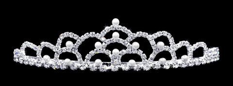 #10235 - Pearl Mountain Crystal Tiara Tiaras up to 1.25 " Rhinestone Jewelry Corporation